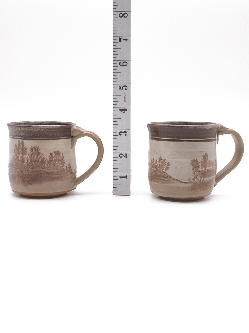 Vintage Signed Studio Pottery Stoneware Mugs - Set of 2 - Picture 2 of 9